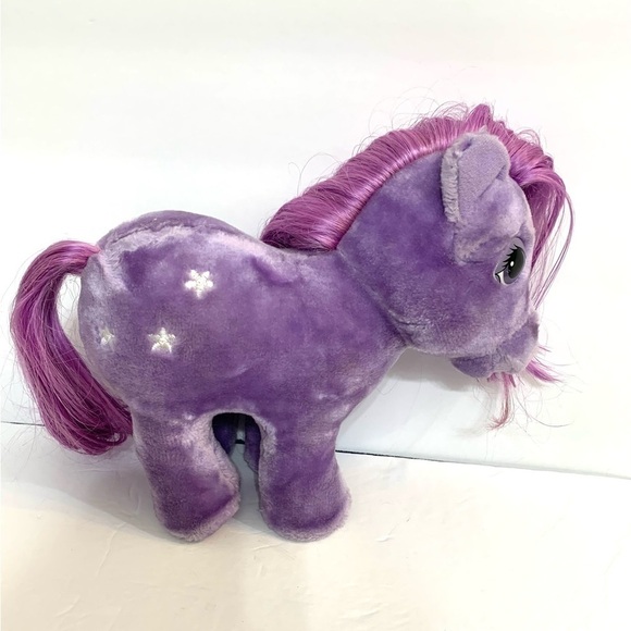 Vintage Hasbro Softies My Little Pony Purple Blossom Stuffed Animal Plush - Picture 1 of 6